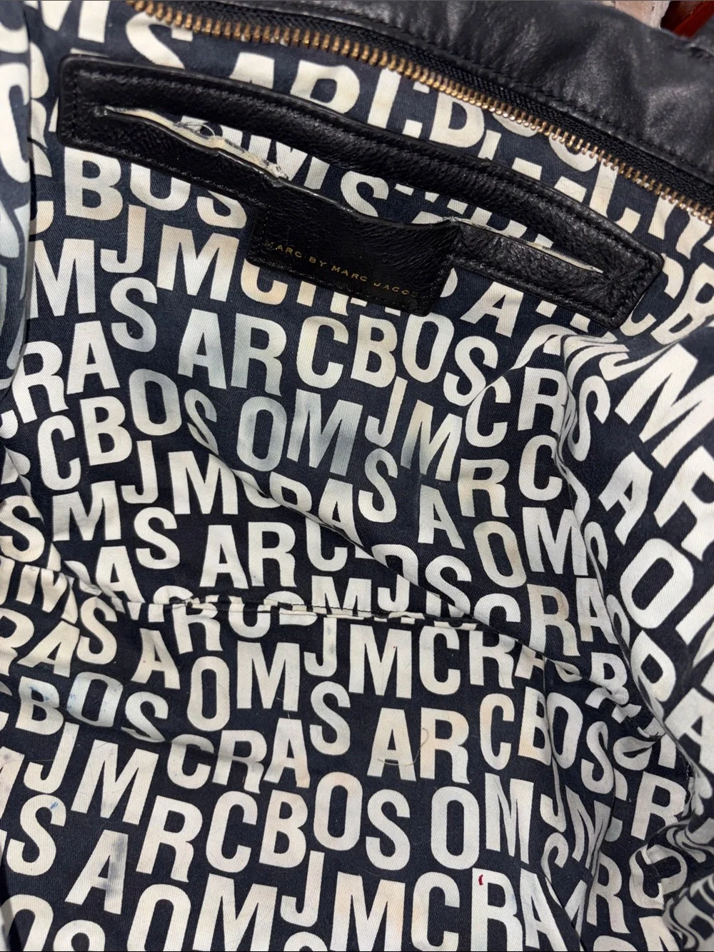 Marc Jacobs  Tote bag  shoulder bag  large bag  leather black/brass hardware EUC